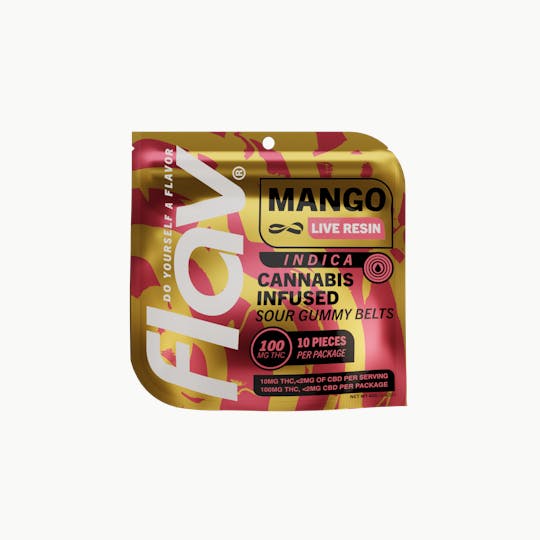 Flav - Flav - Belts - Live Resin - 100mg - Mango - Indica - 1