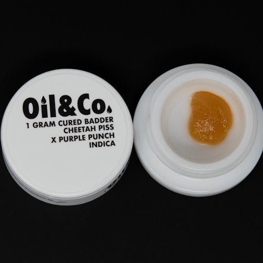 Oil & Co - 1g Cured Badder - Cheetah Piss X Purple Punch - Oil & Co (Indica) - 1