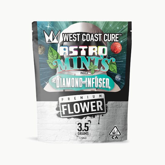 West Coast Cure - Astro Mints - 3.5G Diamond Infused Premium Flower - 1