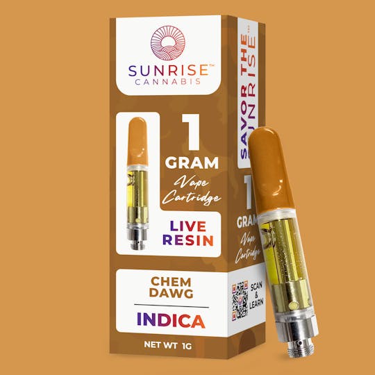 Sunrise - Chem Dawg - 1g Live Resin Vape Cartridge - 1