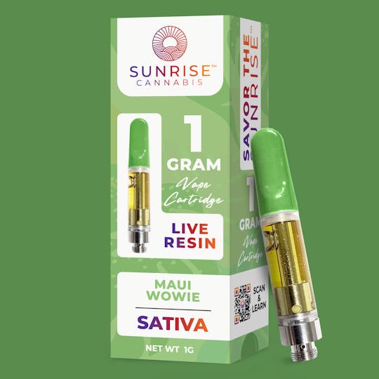 Sunrise - Maui Wowie - 1g Live Resin Vape Cartridge - 1
