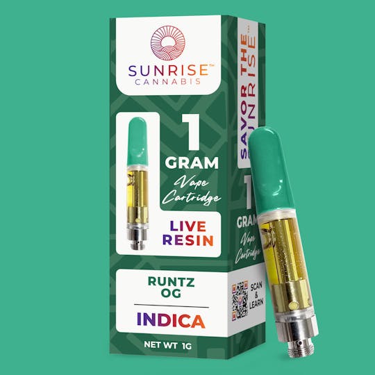 Sunrise - Runtz OG -1 g Live Resin Vape Cartridge - 1
