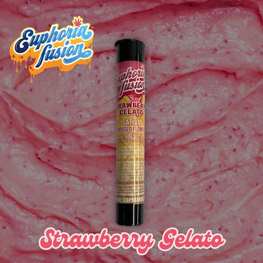 Terp Brands - Euphoria Fusion | Strawberry Gelato THCA Diamond Infused Blunt 2g - 1