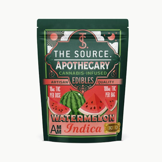 The Source Apothecary - Watermelon Indica THC Pure 100mg Gummies - 1