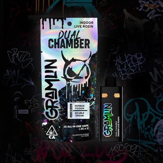 Gramlin - Double Dream x Durban Poison - Dual Chamber Live Rosin AIO Vape 1g - 1