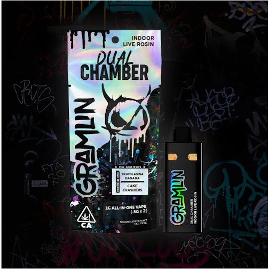 Gramlin - Cake Crashers x Tropicanna Banana - Dual Chamber Live Rosin AIO Vape 1g - 1
