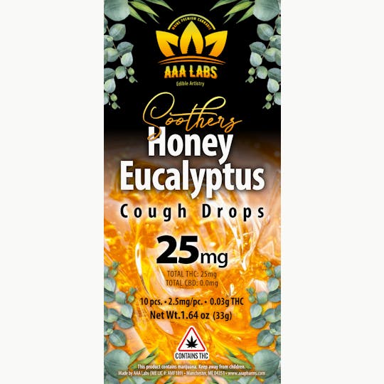 AAA Pharms - Honey Eucalyptus Cough Drops - 25mg THC - 1