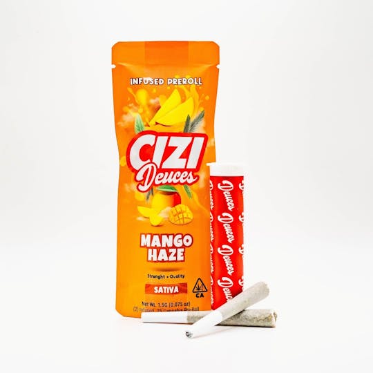 Cizi - CIZI - DEUCES - MANGO HAZE - (2) .75 INFUSED PRE-ROLLS - 1