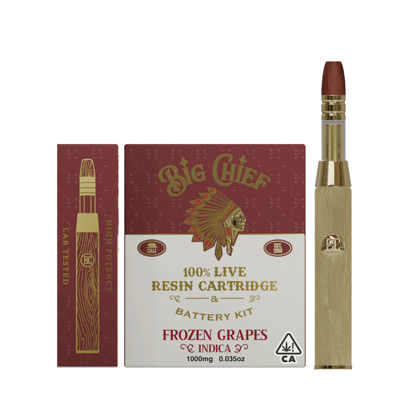 Big Chief Frozen Grapes Live Resin Cartridge & Battery 1g cartridge