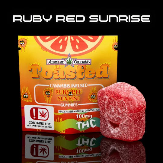 American Cannabis Company - ACC Toasted Gummies Ruby Red Sunrise Single (Hybrid) - 1