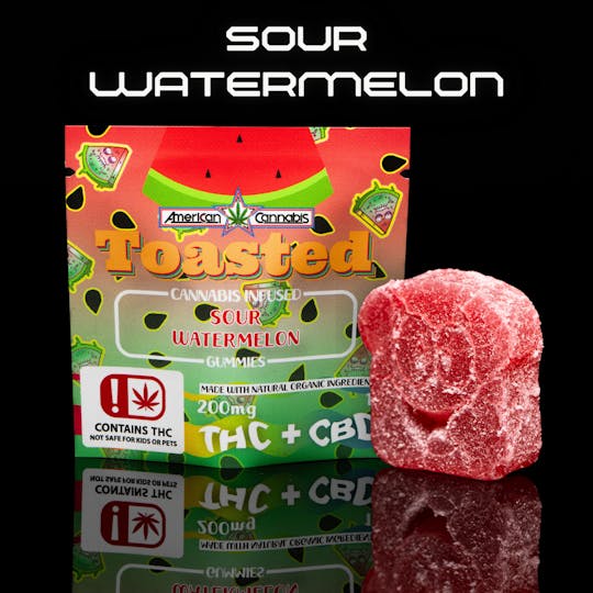 American Cannabis Company - ACC Toasted Gummies Sour Watermelon Single (Hybrid) - 1
