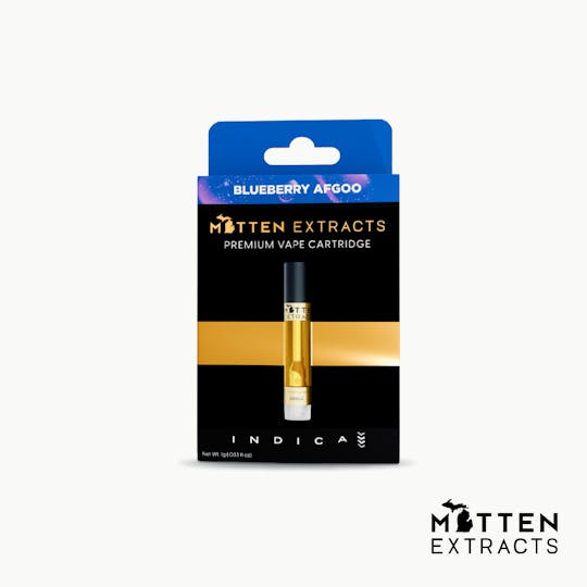 Mitten Extracts - Mitten Extracts - Blueberry Afgoo 1g Vape Cartridge (Indica) - 1