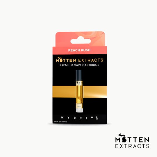 Mitten Extracts - Mitten Extracts - Peach Kush 1g Vape Cartridge (Hybrid) - 1