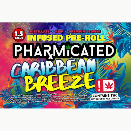 Pharmicated - INFUSED - PhD 1.5g Pre-Roll- Caribbean Breeze (I) - 1