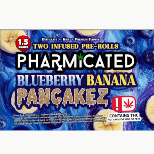 Pharmicated - INFUSED - PhD 1.5g Pre-Roll (2PK)- Blueberry Banana Pancakes (I) - 1