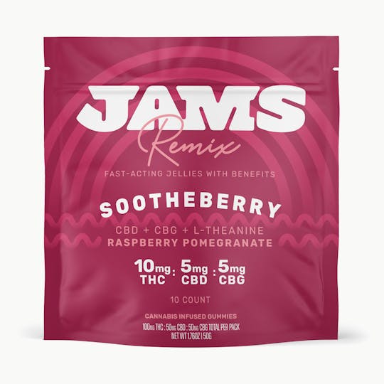 JAMS - Remix Fast-Acting Jellies - Sootheberry 2:1:1 THC:CBD:CBG 100mg | 10pk - 1