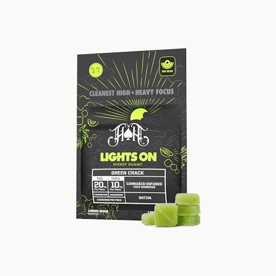 Heavy Hitters - Green Crack | Sativa - Lights On Energy Gummies - 100mg THC | 50mg THCV - 1