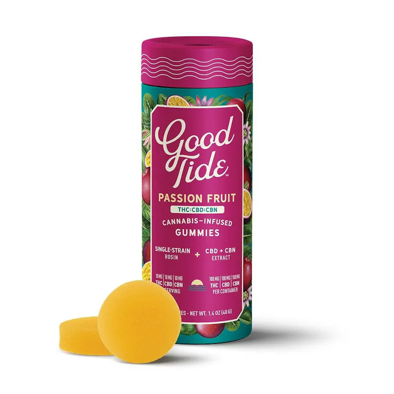 Good Tide Passion Fruit Solventless Hash Gummies Sleep edible