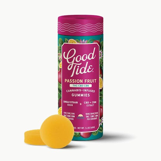 Good Tide - Passion Fruit Solventless Hash Gummies | Sleep | 200mg - 1