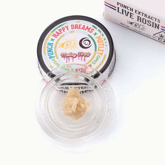 Punch Edibles & Extracts - Pineapple Straw GMO Tier 4 Live Rosin Cold Cure Badder (1g) - 1