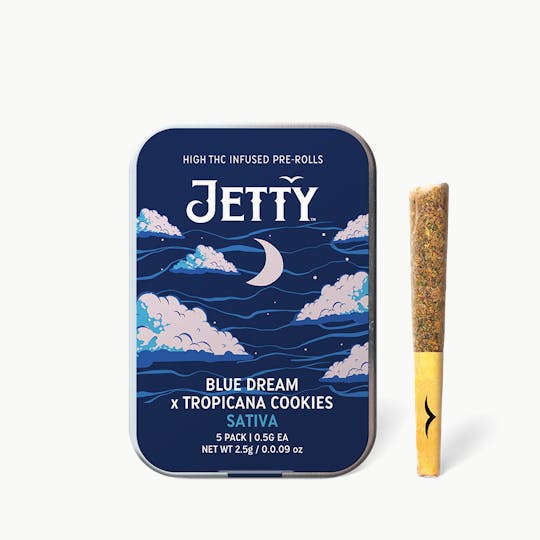 Jetty Extracts - Blue Dream x Tropicana Cookies High THC Infused Pre-Rolls 5 Pack (2.5g) - 1