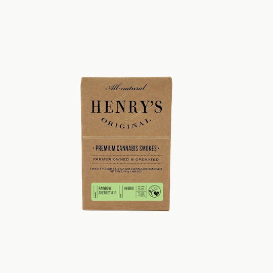 Henry's Original - 14g Total 28-Pack Pre-Rolls (.5g each) - Rainbow Sherbet #11 - 1