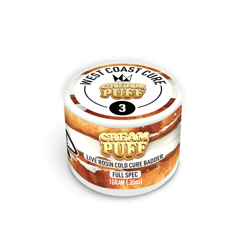 West Coast Cure Cream Puff Live Rosin Cold Cure Badder - Tier 3