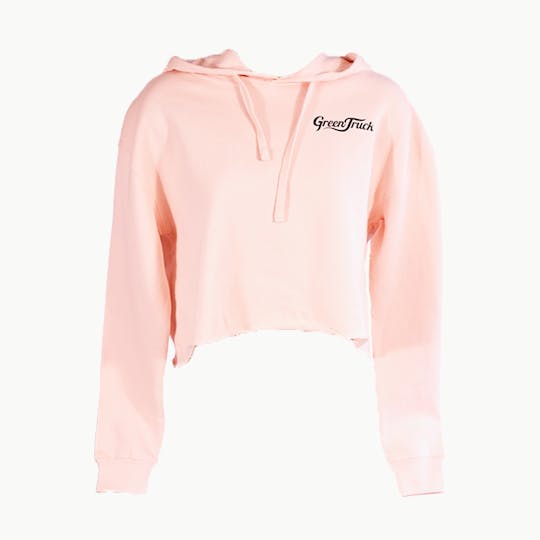 Green Truck - Pink Crop Hoodie - Small - 1