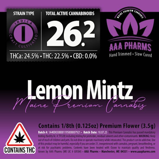 AAA Pharms - Lemon Mintz - 3.5g Premium Flower - 1