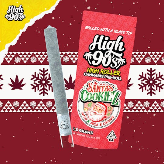 HIGH 90s - High 90s : Santa's Cookiez 1.5g High Roller Pre-Roll - 1