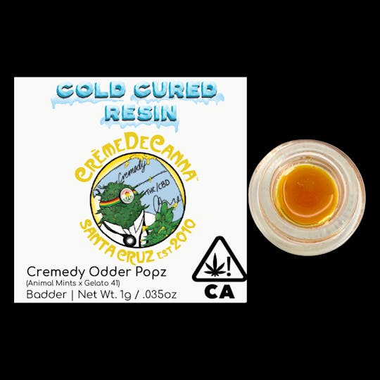 Crème De Canna - Creme De Canna Cold Cured Resin Badder Cremedy Odder Popz 1g (H) 4169 - 1