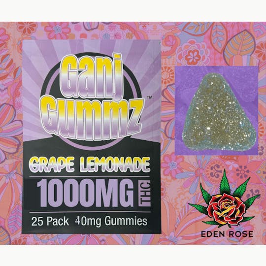 Eden Rose Processing - 1000MG Ganj Gummz - Grape Lemonade - 1