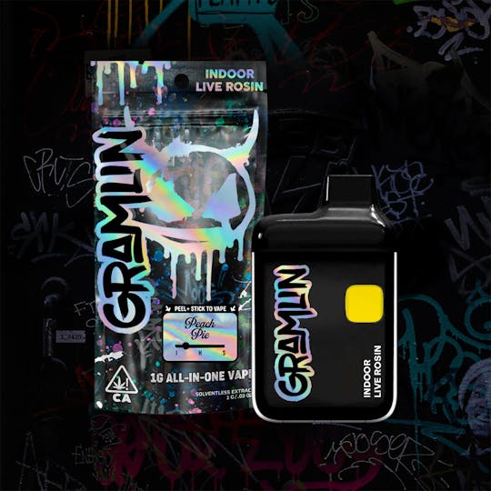 Gramlin - Peach Pie Indoor Live Rosin AIO 1g Vape - 1