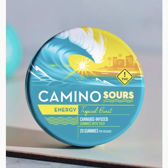 Kiva Confections - Camino Sours 'Energy' Tropical Burst Gummies 200MG THC/100MG THCv - 1
