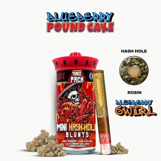 Go Loco - Go Loco Mini Hash-Hole Blunts - Blueberry Pound Cake - Blueberry Swirl - 1