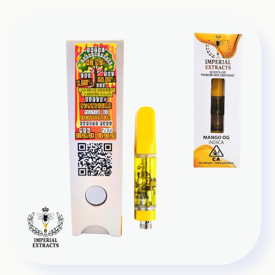 Imperial Extracts - Mango Og 510 Vape Cartridge-3x Distilled -1.0 g Cartridge - 1