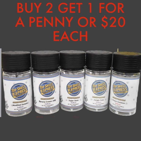 Top Shelf Express - GG4 Naked Prerolls (5pk/.05g)****NEW STRAIN ALERT **BUY 2 GET 1 FOR .01*** - 1