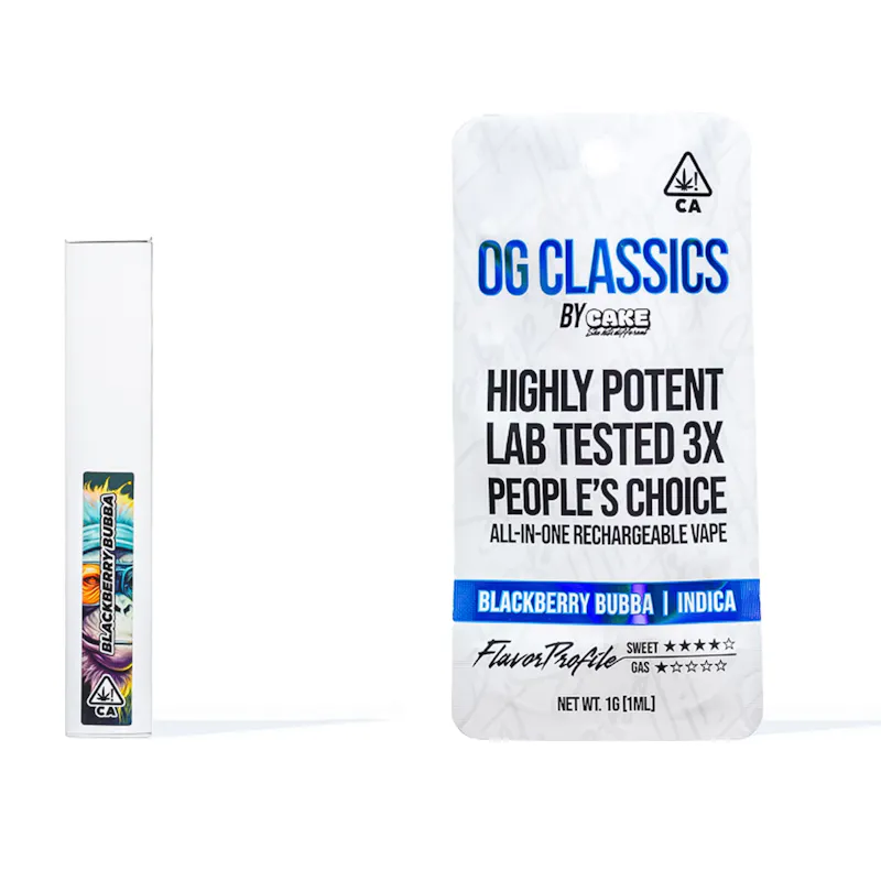 Cake Blackberry Bubba - 1G - Indica - OG Classics disposable