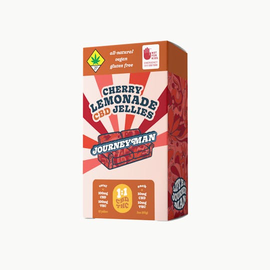Journeyman - 1:1 Cherry Lemonade CBD Jellies (100mg CBD/100mg THC) - 1