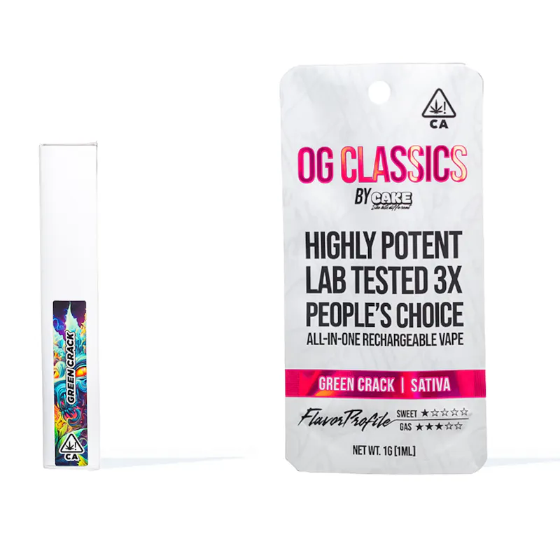 Cake Green Crack - 1G - Sativa - OG Classics disposable