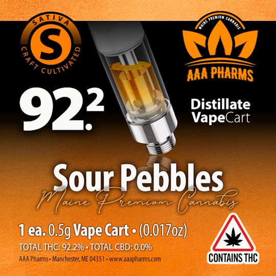 AAA Pharms - Sour Pebbles - Distillate Cart - 1