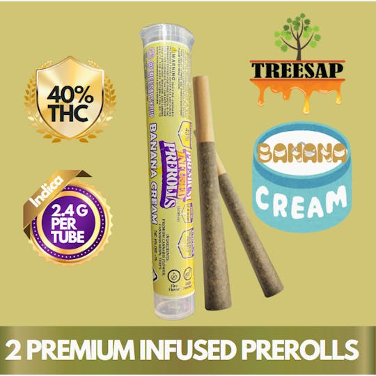 Treesap - CA - Treesap Infused Pre-Roll Banana Cream - 2.4g Per Tube (Indica) - 1