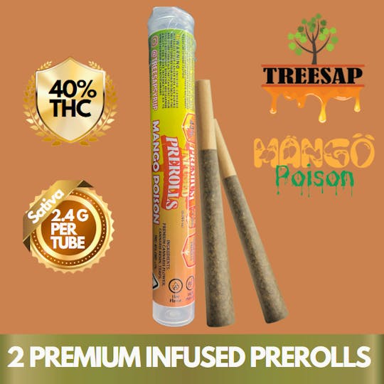 Treesap - CA - Treesap Infused Pre-Roll Mango Poison - 2.4g Per Tube (Sativa) - 1