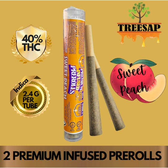 Treesap - CA - Treesap Infused Pre-Roll Sweet Peach - 2.4g Per Tube (Indica) - 1