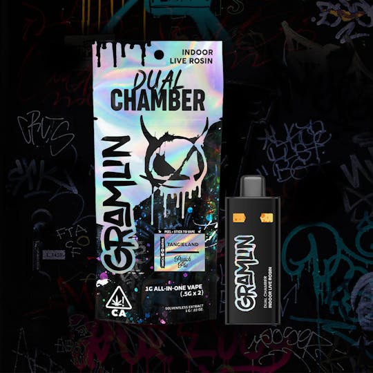 Gramlin - Peach Pie x Tangieland - Dual Chamber Live Rosin AIO Vape 1g - 1