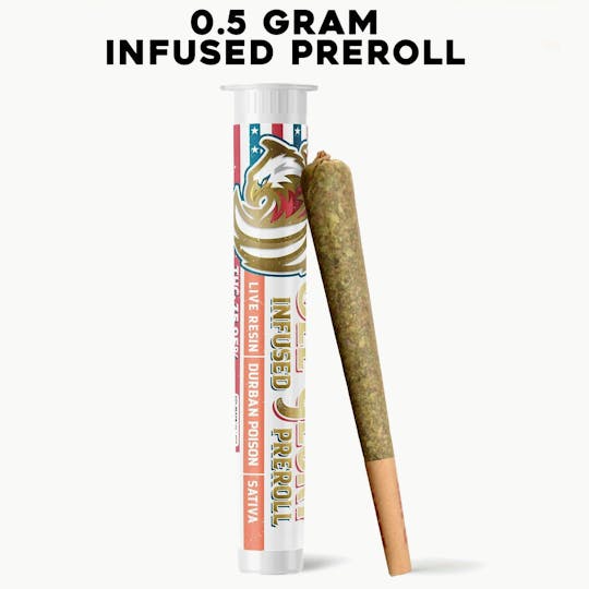 Kush Gardens - Ole Glory Infused Preroll .5g- Durban Poison - 1