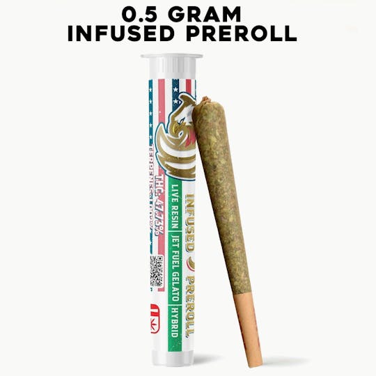 Kush Gardens - Ole Glory Infused Preroll .5g- Jet Fuel Gelato - 1