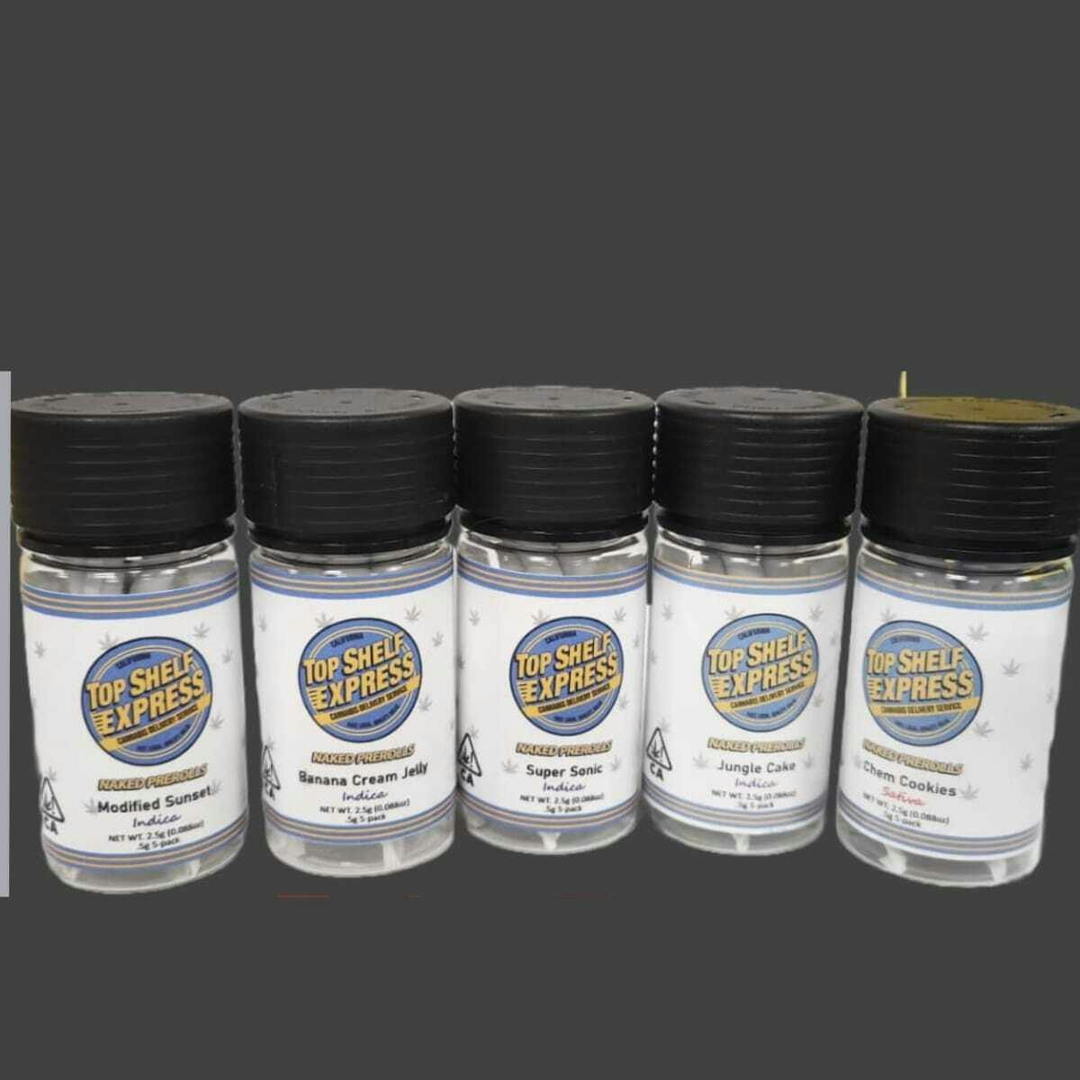 Top Shelf Express - Banana Cream Jelly Naked Prerolls (5pk/.05g) - 1