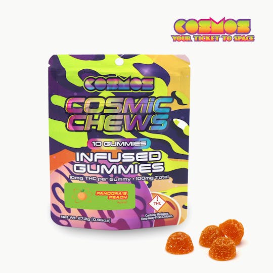 Cosmos THC - Cosmic Chews Hybrid Gummies 100mg Pandora's Peach - 1