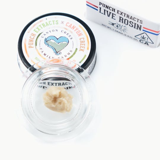 Punch Edibles & Extracts - Sour Garlic Peaches Tier 4 Live Rosin Cold Cure Badder (1g) - 1